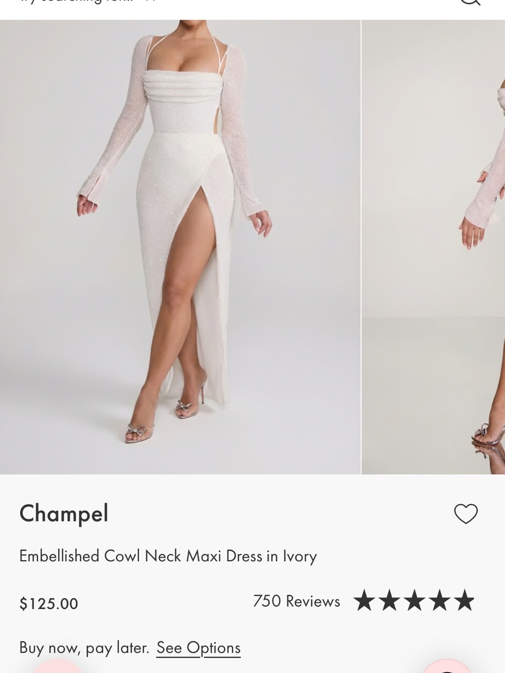 Brand new never worn Ivory Oh Polly Ivory Embellished Strap Maxi Dress